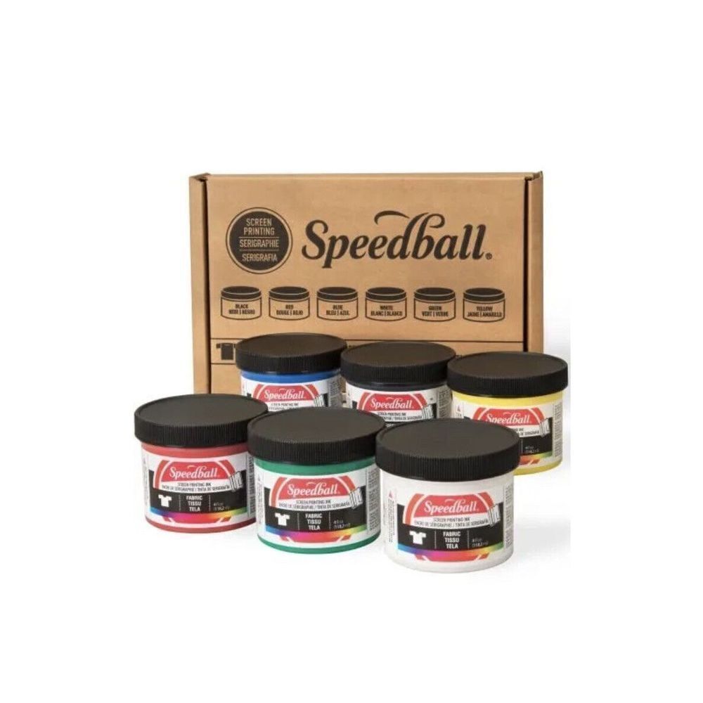 Speedball Fabric Screen‎ Printing Ink Starter Set, 6-Colors, 4-Ounce for...
